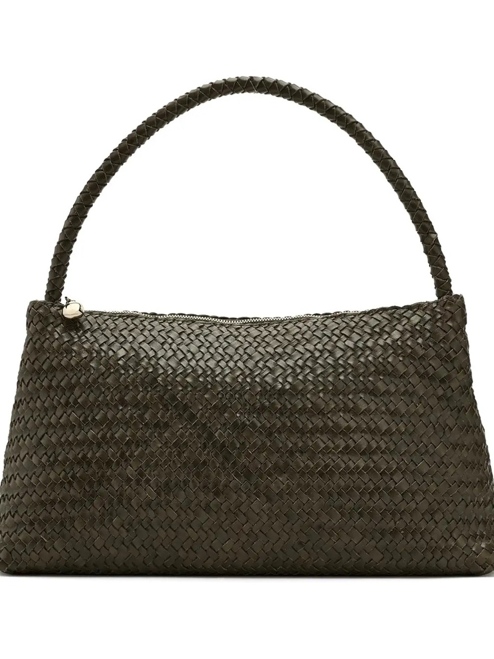 MADEWELL The Signature Woven Zip Top Shoulder Bag in Faded Olive